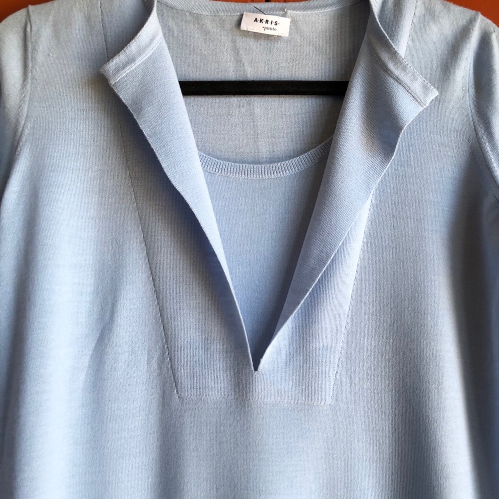 Akris Punto Split Neck Wool Pullover - image 7